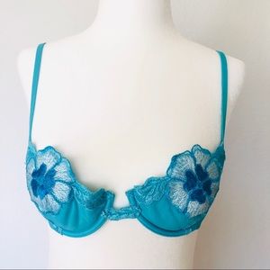 Malizia by La Perla peacock blue lace bra set - 32